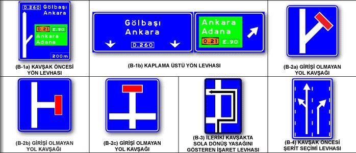 trafik bilgi işaretleri