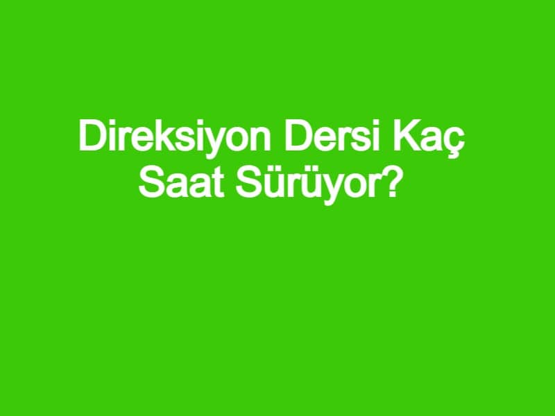 direksiyon dersi